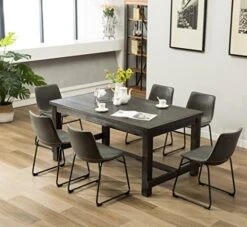Roundhill Furniture 7 Piece Lotusville Wood Dining Table, Vintage Gray -Songmics Furniture Shop 51eFs2aALZL. AC