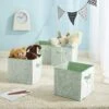 Urban Shop Set Of 4 Crushed Velvet Storage Cubes, Mint