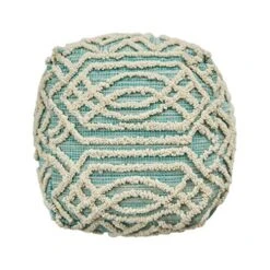 Great Deal Furniture Poppy Boho Wool And Cotton Ottoman Pouf, Aqua And White 14 Great Deal Furniture Poppy Boho Wool And Cotton Ottoman Pouf, Aqua And White -Songmics Furniture Shop 51eRBoSfblL