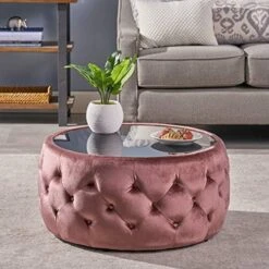 Christopher Knight Home Ivy Glam Velvet And Tempered Glass Coffee Table Ottoman, Smoke, Black -Songmics Furniture Shop 51eYiI9B7kL. AC