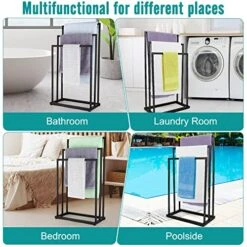 Free Standing Towel Rack, 3 Tier Stainless Steel Towel Racks For Bathroom, Freestanding Towel Rack Stand For Bath Hand Towel, Washcloths, Bath Towels Drying Rack Stand For Bedroom, Bathroom, Pool -Songmics Furniture Shop 51ecehtKRzL