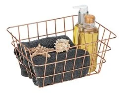 WENKO Viana Glamorous Storage Basket For Bathrooms, Guest Toilet And Home, 18 X 25 X 12 Cm, Copper -Songmics Furniture Shop 51ed14aLoRL