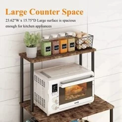 Lapday 4 Tier Rolling Kitchen Bakers Rack With Storage, Stand Microwave Oven Rack With Wheels, Suitable For Kitchen And Dining Room 8 Lapday 4 Tier Rolling Kitchen Bakers Rack With Storage, Stand Microwave Oven Rack With Wheels, Suitable For Kitchen And Dining Room -Songmics Furniture Shop 51ejliqkzKL 1