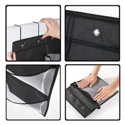 QWKIT Over The Door Shoe Organizer, 12 Extra Large Mesh Pockets Hanging Shoe Organizer,Closet Organizers And Storage Hanging, Over The Door Shoe Boots Rack With 4 Metal Hooks (Black) -Songmics Furniture Shop 51eu4aYNt7L