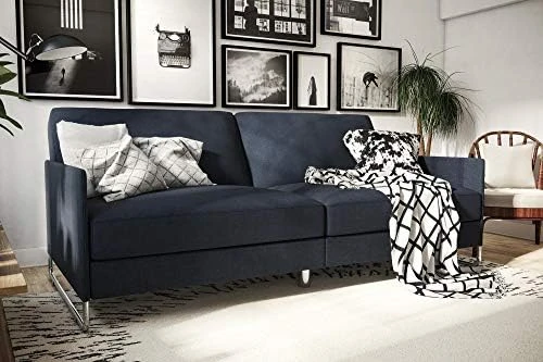 DHP Pembroke Convertible Futon Sofa Bed, Grey Linen 8 DHP Pembroke Convertible Futon Sofa Bed, Grey Linen - Image 8