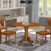 East West Furniture DLPL3-SBR-W Dining Table Set