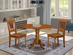 East West Furniture DLPL3-SBR-W Dining Table Set -Songmics Furniture Shop 51f3S5AsiUL. AC