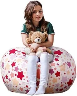 Wekapo Stuffed Animal Storage Bean Bag Chair Cover For Kids | Stuffable Zipper Beanbag For Organizing Children Plush Toys Large Premium Cotton Canvas -Songmics Furniture Shop 51fCBt6KihL. AC