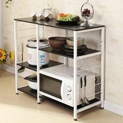 Soges Multi-Layers Kitchen Baker's Rack Utility Microwave Oven Stand Storage Cart Workstation Shelf Coffee Cart, Black 171-BK -Songmics Furniture Shop 51fDutaadYS
