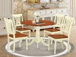 East West Furniture DLPL3-SBR-W Dining Table Set -Songmics Furniture Shop 51fGiE6vlhL. AC