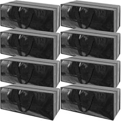 8 Pack Extra Large Moving Bags,Heavy Duty Moving Storage Bags,Foldable Storage Totes For Space Saving,Packing Supplies For Moving Storing,with Sturdy Backpack Straps Handles & Zippers,Reusable (Black)