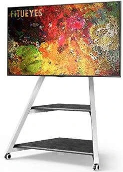 FITUEYES Design Corner TV Stand For 43 55 65 70 75 Inch TV, Black TV Cart Floor Stand, Modern TV Stand With Wooden Storage Shelves, Eiffel Series -Songmics Furniture Shop 51fH9tkWCcS. AC