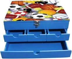 Enigmatic Woodworks Multi Drawer Wood Lotus Storage Box, Blue -Songmics Furniture Shop 51fLE7j1g L. AC