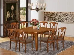 East West Furniture PFNA9-SBR-W, Wood Seat, Saddle Brown Finish -Songmics Furniture Shop 51fRIMyrYGL. AC