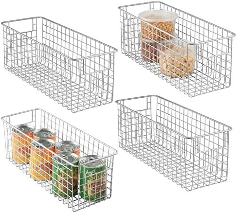 MDesign Shallow Metal Wire Basket For Storage Pantry - Kitchen Organization Basket With Handles - Bin Basket For Organizing Cabinets Or Countertop - Concerto Collection - 4 Pack - Bronze 10 MDesign Shallow Metal Wire Basket For Storage Pantry - Kitchen Organization Basket With Handles - Bin Basket For Organizing Cabinets Or Countertop - Concerto Collection - 4 Pack - Bronze - Image 10