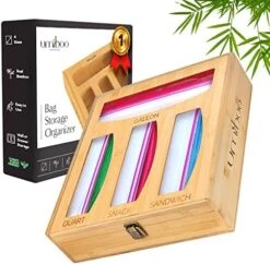 Umiboo Bamboo Ziplock Bag Organizer For Drawer | Zip Lock Bag Organizer | Ziploc Bag Organizer | Storage Bag Organizer | Sandwich Baggie Organizer For Your Kitchen Drawer | Plastic Bag Organizer -Songmics Furniture Shop 51fYQJBdqVL. AC