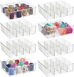 MDesign Plastic 12 Compartment Divided Drawer And Closet Storage Bin - Organizer For Scarves, Socks, Ties Bras, And Underwear - Dress Drawer Organizer, Shelf Organization - Lumiere Collection - Clear -Songmics Furniture Shop 51fZ6ZjSfQL. AC