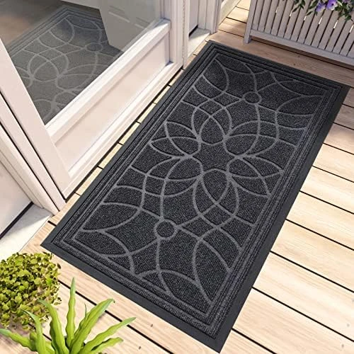DEXI Front Door Mat, Welcome Mat Heavy Duty Durable Low Profile Outside Doormat For Entryway, Patio, Garage, High Traffic Areas, 17"X29", Grey 6 DEXI Front Door Mat, Welcome Mat Heavy Duty Durable Low Profile Outside Doormat For Entryway, Patio, Garage, High Traffic Areas, 17"X29", Grey - Image 6