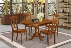 EAST WEST FURNITURE 7 Pc Dining Room Set-Oval Dining Table With Leaf And 6 Chairs -Songmics Furniture Shop 51fpL6HHj8L. AC