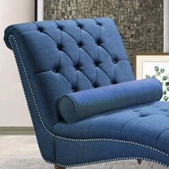 Rosevera Deedee Linen Upholstered Chaise Lounge Chair With Nailhead Trim For Living Room And Bedroom, Standard, Royal Navy 14 Rosevera Deedee Linen Upholstered Chaise Lounge Chair With Nailhead Trim For Living Room And Bedroom, Standard, Royal Navy -Songmics Furniture Shop 51fwmVfLcGL