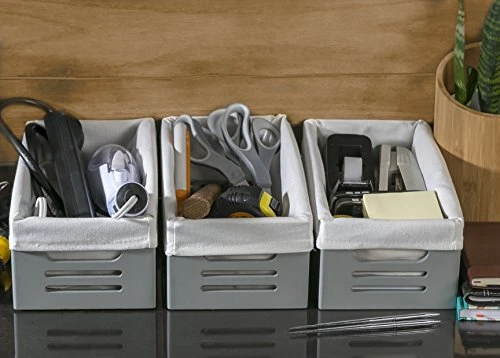 Wooden Storage Box Toilet Paper Basket - Decorative Closet, Cabinet And Shelf Basket Organizer Lined With Machine Washable Soft Linen Fabric - Grey, Extra Small 2 Wooden Storage Box Toilet Paper Basket - Decorative Closet, Cabinet And Shelf Basket Organizer Lined With Machine Washable Soft Linen Fabric - Grey, Extra Small - Image 2