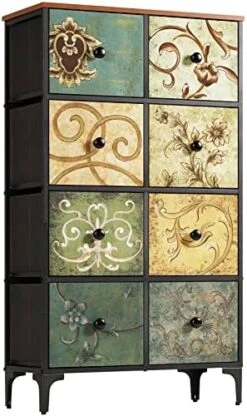 AOPSEN Tall Dressers For Bedroom With 8 Drawers, Storage Drawer Unit For Closet, Fabric Organizer Chest Of Drawers For Kids, Living Room, Nursery, Steel Frame, Wood Top -Songmics Furniture Shop 51g26AtmfZL. AC