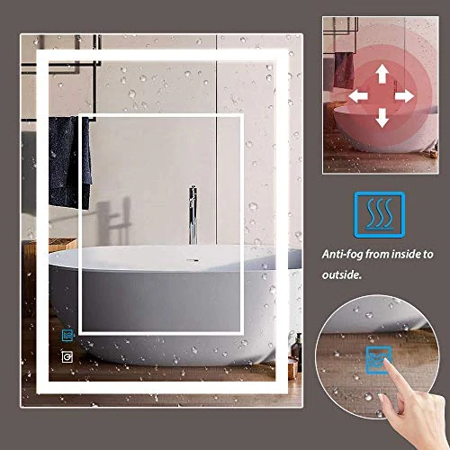 DIDIDADA 32 X 24 Inch LED Lighted Bathroom Mirror With Lights For Bathroom Wall Mounted Lighted Vanity Mirror Vertical Horizontal Dimmable White Anti-Fog Bathroom LED Vanity Makeup Light Mirrors 6 DIDIDADA 32 X 24 Inch LED Lighted Bathroom Mirror With Lights For Bathroom Wall Mounted Lighted Vanity Mirror Vertical Horizontal Dimmable White Anti-Fog Bathroom LED Vanity Makeup Light Mirrors - Image 6