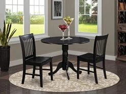 East West Furniture DLNO3-MAH-W Dining Table Set, 3-Piece -Songmics Furniture Shop 51gEeSDe7TL. AC