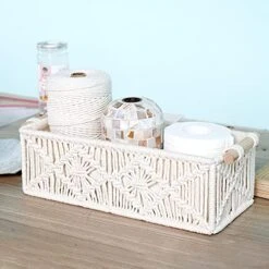TEMKIN Rope Woven Storage Basket, Boho Decor For Home Tabletop Desktop Decoration, L Newsstand -Songmics Furniture Shop 51gSH8XMwdL