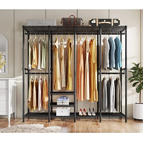 VIPEK V40 Wire Garment Rack Heavy Duty Clothes Rack For Hanging Clothes, Multi-Functional Bedroom Clothing Rack Freestanding Closet Wardrobe Rack, 76 Inch L X 15.7 Inch W X 75.6 Inch H, Max Load 900lbs, Black 2 VIPEK V40 Wire Garment Rack Heavy Duty Clothes Rack For Hanging Clothes, Multi-Functional Bedroom Clothing Rack Freestanding Closet Wardrobe Rack, 76 Inch L X 15.7 Inch W X 75.6 Inch H, Max Load 900lbs, Black - Image 2
