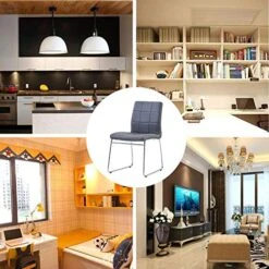 Modern Faux Leather Dining Chairs Indoor Use, Comfortable Kitchen Chairs With Chrome Legs For Kitchen, Living, Bedroom, Waiting Room Chairs, Dining Room Side Chairs Set Of 2 (Gray) 19 Modern Faux Leather Dining Chairs Indoor Use, Comfortable Kitchen Chairs With Chrome Legs For Kitchen, Living, Bedroom, Waiting Room Chairs, Dining Room Side Chairs Set Of 2 (Gray) -Songmics Furniture Shop 51gWshMJYtL