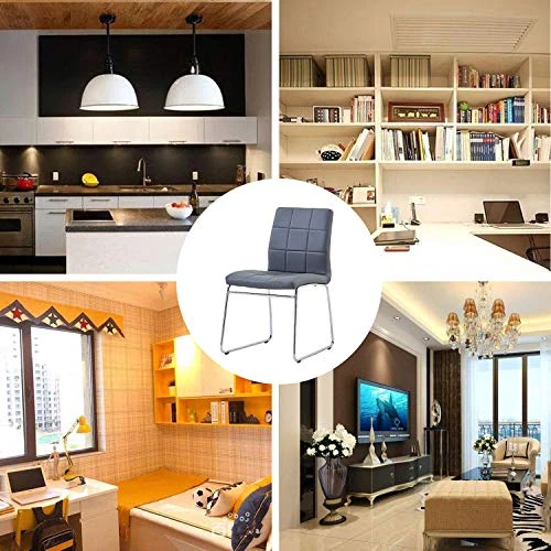 Modern Faux Leather Dining Chairs Indoor Use, Comfortable Kitchen Chairs With Chrome Legs For Kitchen, Living, Bedroom, Waiting Room Chairs, Dining Room Side Chairs Set Of 2 (Gray) 5 Modern Faux Leather Dining Chairs Indoor Use, Comfortable Kitchen Chairs With Chrome Legs For Kitchen, Living, Bedroom, Waiting Room Chairs, Dining Room Side Chairs Set Of 2 (Gray) - Image 5