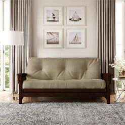 DHP 8 Inch Independently Encased Coil Futon Mattress, Tan Microfiber