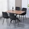 NIERN Wood Dining Table With Black Metal Legs, 47" Modern Rectangular Kitchen Table For Kitchen Dining Room Kitchen,Brown