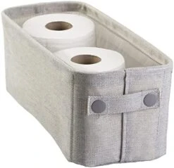 MDesign Narrow Fabric Storage Bin Basket With Handles For Bathroom Closet, Vanity, Cabinet, Cubby, Countertop, Tall Slim Baskets For Towels, Toilet Tissue, Crane Collection - Light Gray 23 MDesign Narrow Fabric Storage Bin Basket With Handles For Bathroom Closet, Vanity, Cabinet, Cubby, Countertop, Tall Slim Baskets For Towels, Toilet Tissue, Crane Collection - Light Gray -Songmics Furniture Shop 51gduSRUDAL. AC