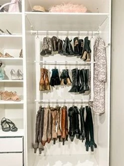 Deluxe 12-Pair Hanging Boot Storage - Double Decker Caddy Includes 12 Boot Hangers (Boot Organizer, Boot Hanger, Boot Storage System) (Original System With 12 Boot Hangers) -Songmics Furniture Shop 51grflGtBBL. AC