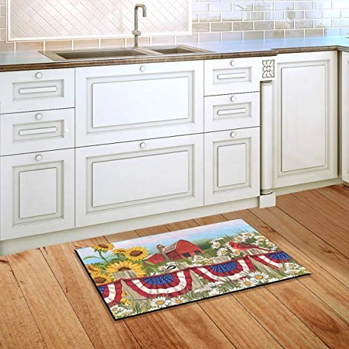 Briarwood Lane America The Beautiful Summer Doormat Patriotic Floral Indoor Outdoor 30" X 18" 2 Briarwood Lane America The Beautiful Summer Doormat Patriotic Floral Indoor Outdoor 30" X 18" - Image 2