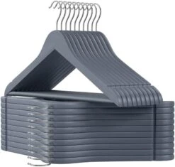 SONGMICS Wooden Hangers, 20-Pack Wood Coat Hangers With Shoulder Notches, Swivel Hook, Non-Slip For Jackets, Shirts, Suits, Black And Silver UCRW02B-20 -Songmics Furniture Shop 51gwA83NRJL. AC