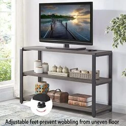 EXCEFUR Sofa Table, Rustic Console Table For Living Room, Foyer Tables For Entryway With 3-Tier Open Shelf, Grey -Songmics Furniture Shop 51gz9RP9Y2S