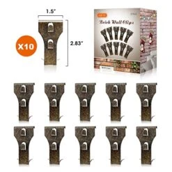 AIEVE Brick Wall Clips For Hanging Outdoors, 10 Pack Brick Hooks Brick Hangers No Drill, Picture Hangers Brick Wall Hangers Siding Hooks Mount On Brick Without Drilling, Fit 2-1/8 To 2-1/3 -Songmics Furniture Shop 51h4QK2vGiL