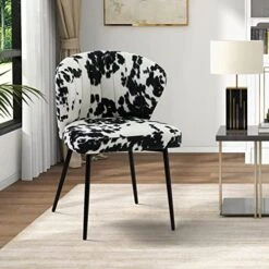 HULALA HOME Velvet Dining Chairs, Modern Small Armless Accent Chair With Gold Metal Legs, Living Room Upholstered Cute Side Chair, Elegant Tufted Back Vanity Chair For Bedroom/Beauty Room-Ivory -Songmics Furniture Shop 51h6Olr5 HL. AC