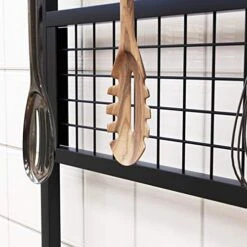 Soges Kitchen Baker's Rack Utility Storage Shelf Microwave Stand Cart With Side Hooks, Adjustable Feet, Kitchen Standing Rack 3-Tier Shelves For Baker, Rack, Spice Rack Organizer (Rustic Brown) -Songmics Furniture Shop 51h9FNdJ7mL