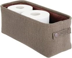 MDesign Narrow Fabric Storage Bin Basket With Handles For Bathroom Closet, Vanity, Cabinet, Cubby, Countertop, Tall Slim Baskets For Towels, Toilet Tissue, Crane Collection - Light Gray 21 MDesign Narrow Fabric Storage Bin Basket With Handles For Bathroom Closet, Vanity, Cabinet, Cubby, Countertop, Tall Slim Baskets For Towels, Toilet Tissue, Crane Collection - Light Gray -Songmics Furniture Shop 51hBVLukzZL. AC