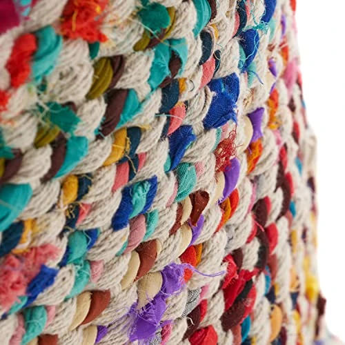 GDFStudio Marcela Hand Woven Fabric Pouf (Ecru) 3 GDFStudio Marcela Hand Woven Fabric Pouf (Ecru) - Image 3