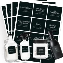 V2croft 144 PCS Minimalist Laundry Room Labels Set, Water Resistant Stickers,Water/Oil Resistant Stickers For Laundry Room, Linen Closet Home Bathroom And The Beauty Organization(Black 14 V2croft 144 PCS Minimalist Laundry Room Labels Set, Water Resistant Stickers,Water/Oil Resistant Stickers For Laundry Room, Linen Closet Home Bathroom And The Beauty Organization(Black -Songmics Furniture Shop 51hL3k1Bh3L. AC