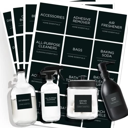 V2croft 144 PCS Minimalist Laundry Room Labels Set, Water Resistant Stickers,Water/Oil Resistant Stickers For Laundry Room, Linen Closet Home Bathroom And The Beauty Organization(Black 6 V2croft 144 PCS Minimalist Laundry Room Labels Set, Water Resistant Stickers,Water/Oil Resistant Stickers For Laundry Room, Linen Closet Home Bathroom And The Beauty Organization(Black - Image 6