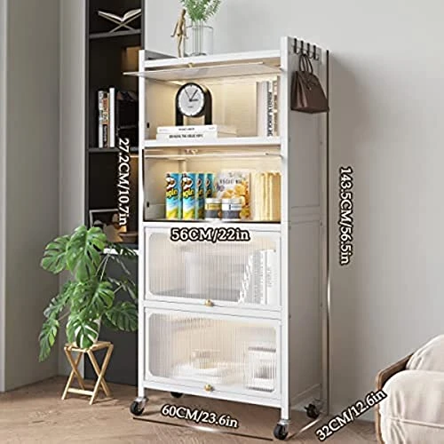 ZLCO 5 Tier Kitchen Pantry Storage Cabinet Bread Rack Coffee Station Utility Storage Shelf Bookcase Bookshelf Bookrack Microwave Rack Storage Rack 2 ZLCO 5 Tier Kitchen Pantry Storage Cabinet Bread Rack Coffee Station Utility Storage Shelf Bookcase Bookshelf Bookrack Microwave Rack Storage Rack - Image 2