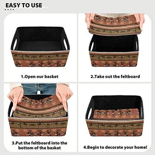 Africans Dancing Storage Basket Felt Storage Bin Collapsible Felt Storage Empty Gift Baskets Organizer For Kids Bedroom Magazine 2 Africans Dancing Storage Basket Felt Storage Bin Collapsible Felt Storage Empty Gift Baskets Organizer For Kids Bedroom Magazine - Image 2