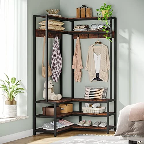 LITTLE TREE Entryway Hall Tree, Rustic Brown 5 LITTLE TREE Entryway Hall Tree, Rustic Brown - Image 5