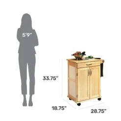 Homestyles General Line Mobile Kitchen Cart, FURNITURE, Natural -Songmics Furniture Shop 51hX17uVfCL
